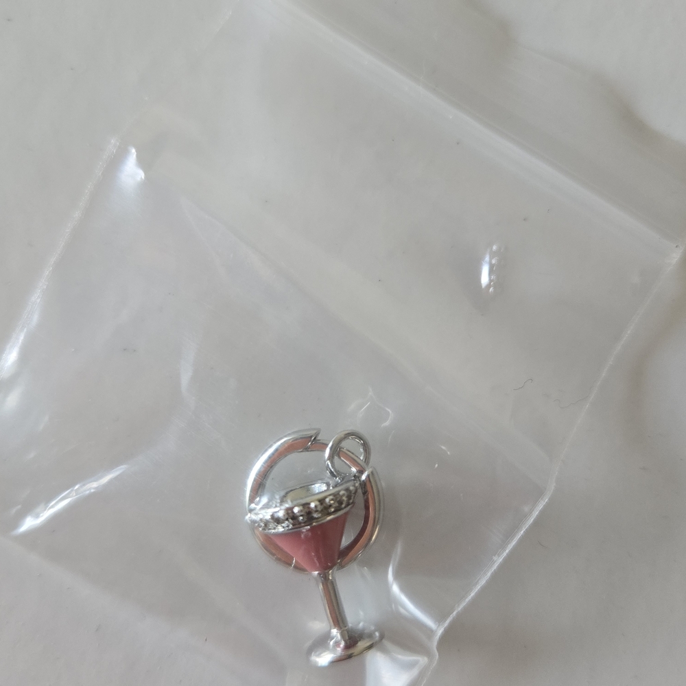 Studs Brand Pink And Silver Pumptini Charm Huggie